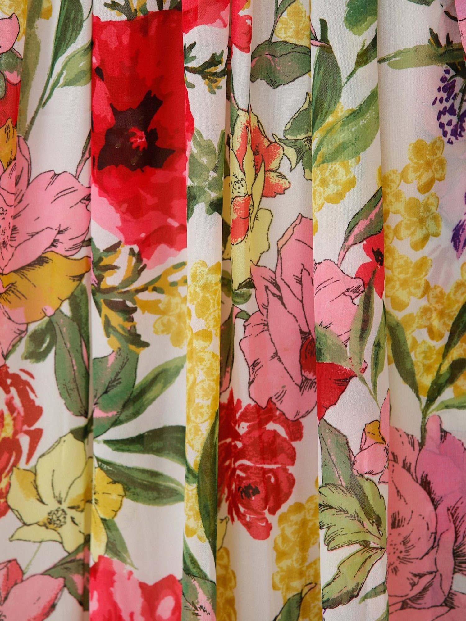 Scorpius Multicolor Georgette Floral Print Skirt