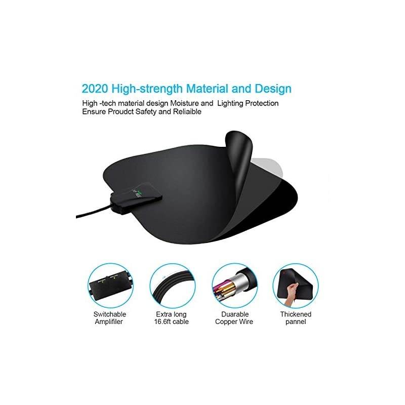 HD Indoor Digital TV Antenna Long 250 Miles Range, 360&deg; Reception Digital Antenna, Compatible 8K 4K 1080P HDTV and All Old Tv for Free Channels - On The Go Portable Indoor TV Antenna