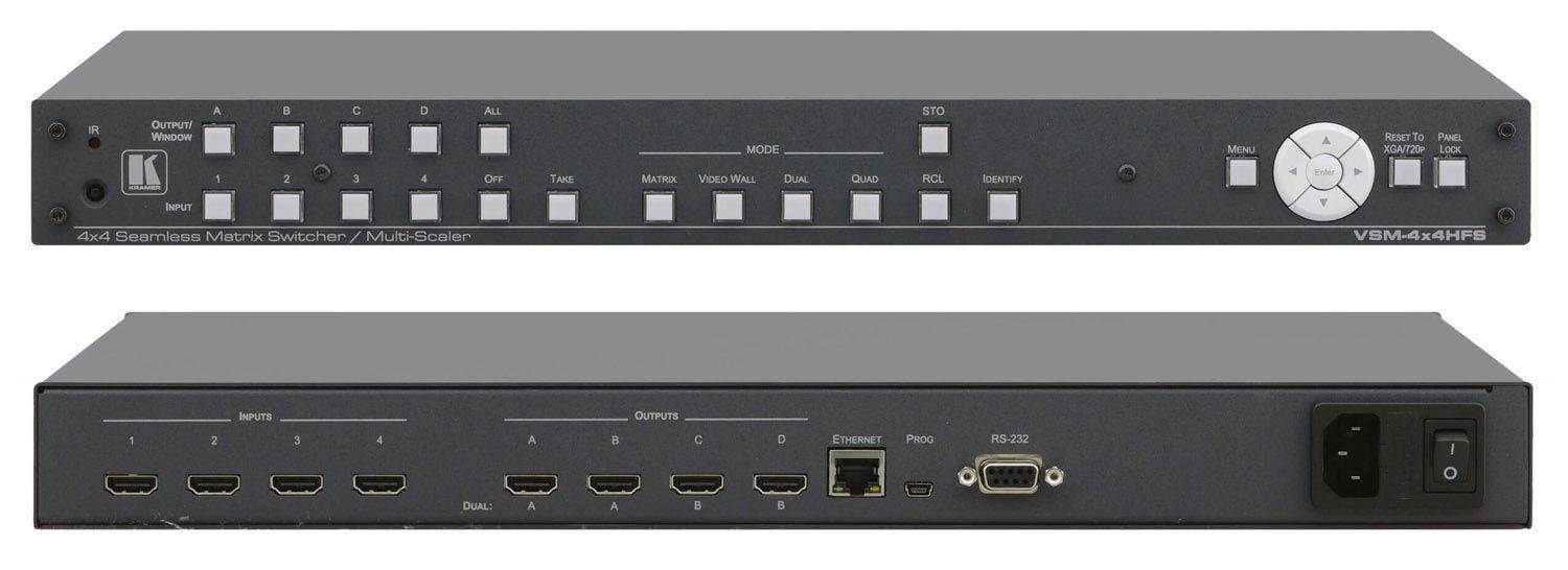 Kramer VSM-4X4HFS 4x4 Seamless Matrix Switcher/Multi-Scaler w/7-Yr Warranty