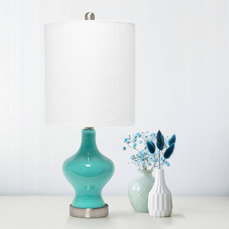 Paseo Table Lamp with Fabric Shade Teal - Lalia Home