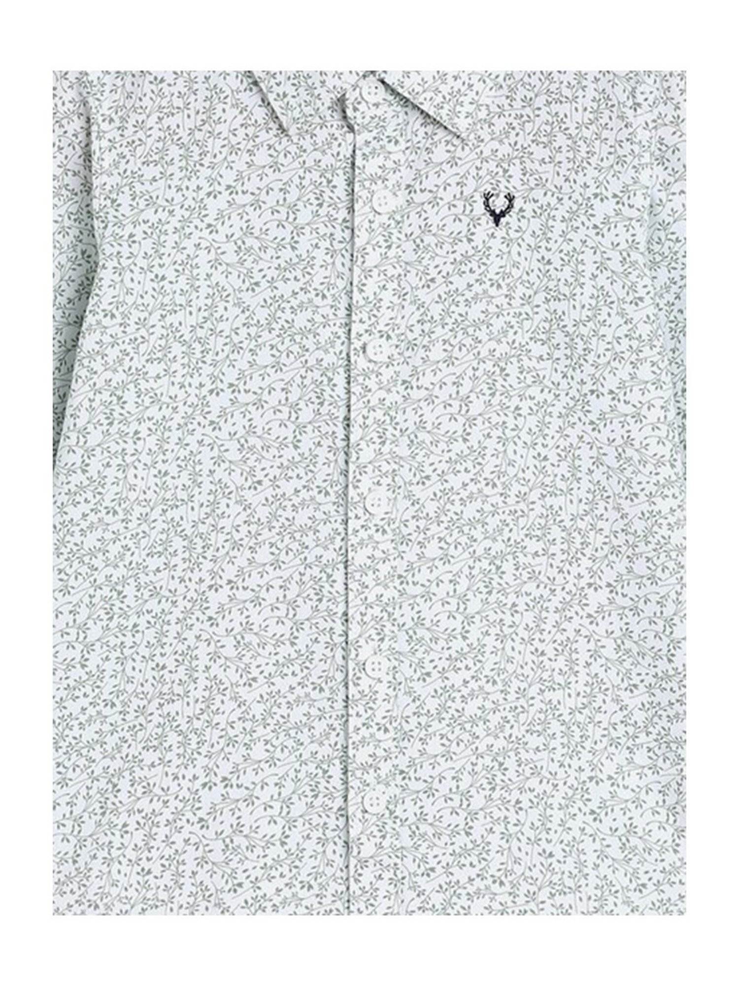 Allen Solly Junior White Printed Full Sleeves Shirt