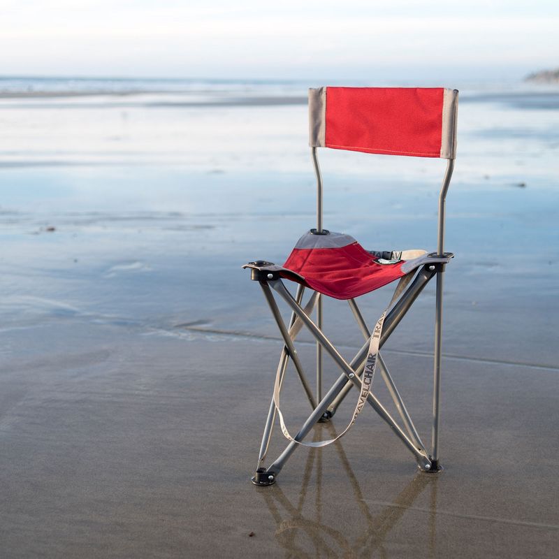 TravelChair Ultimate Slacker 2.0 Portable Outdoor Folding Stool Seat Chair, Red