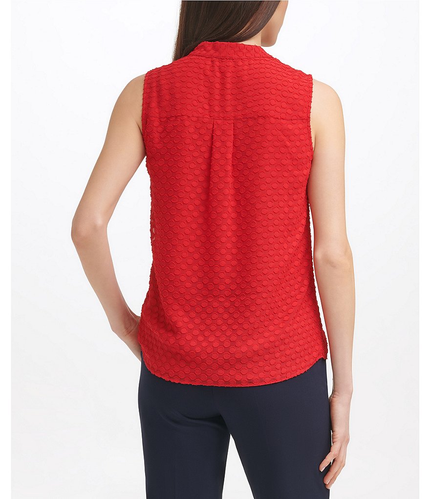 Tommy Hilfiger V-Neck Long Sleeve Printed Button Front Blouse