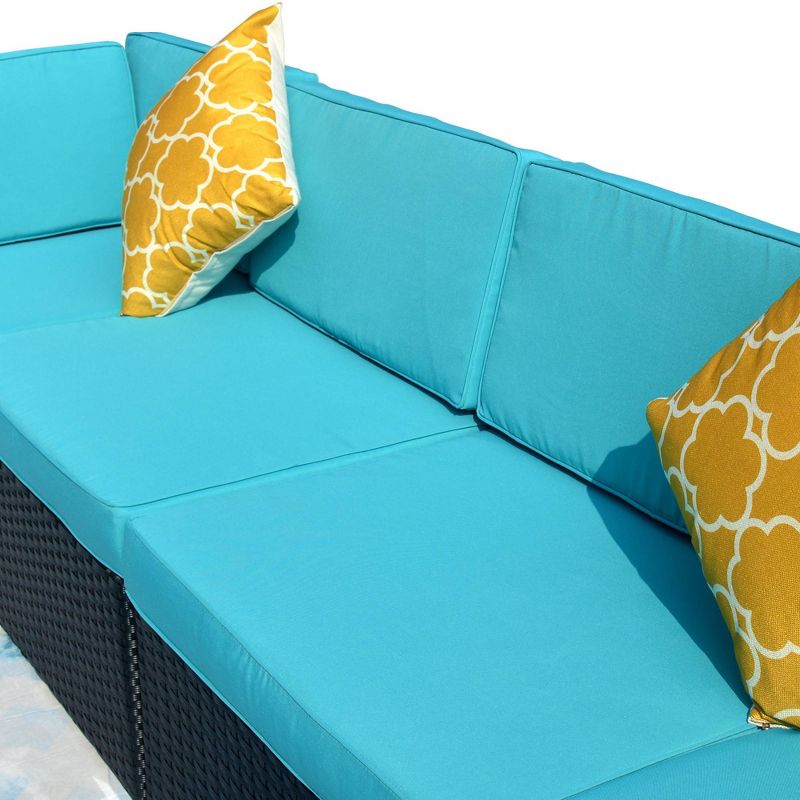 7pc Rattan Wicker Patio Sectional Sofa Set with Cushions & Pillows - Art Leon