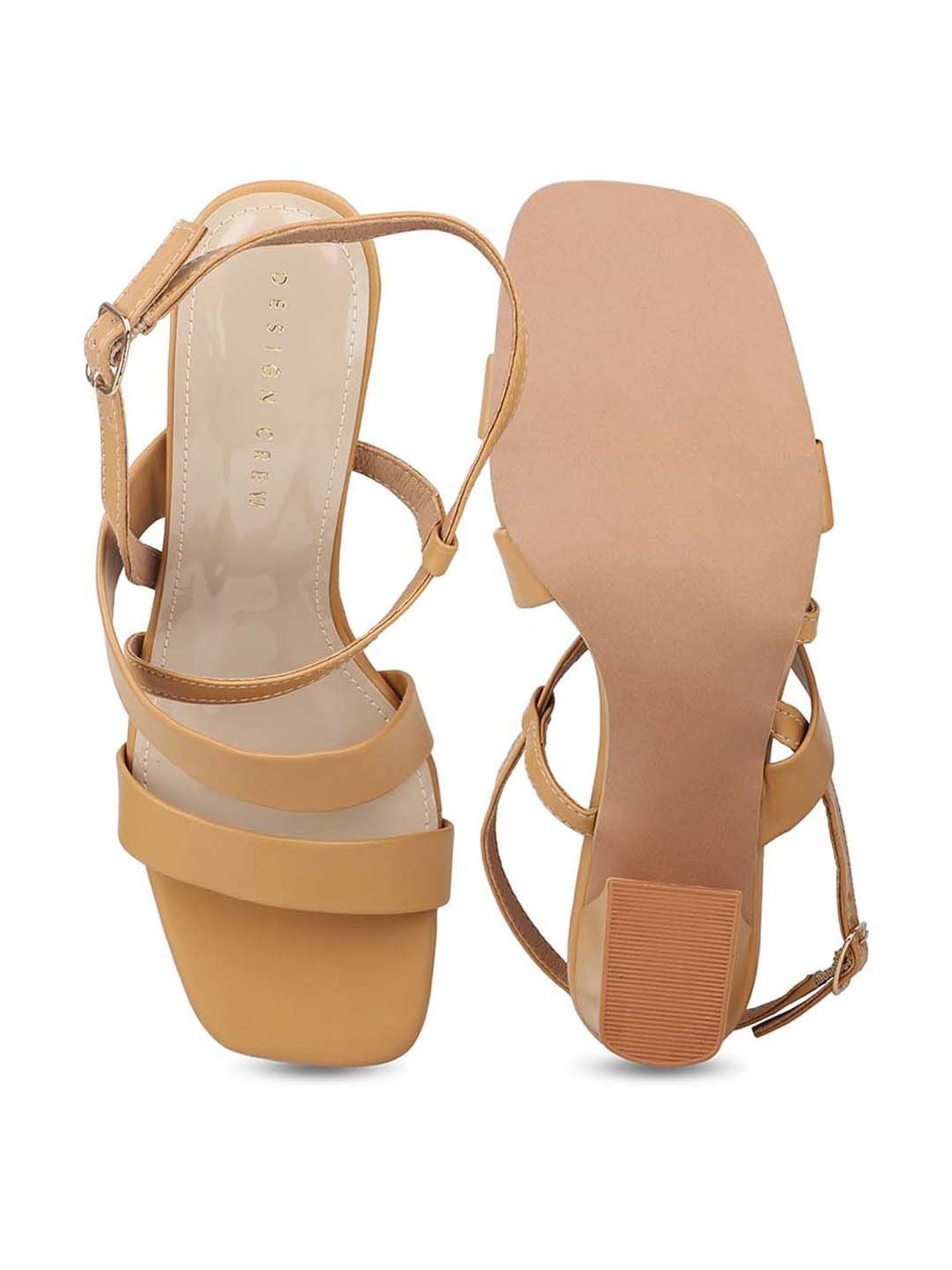 Design Crew Women's Beige Back Strap Sandals