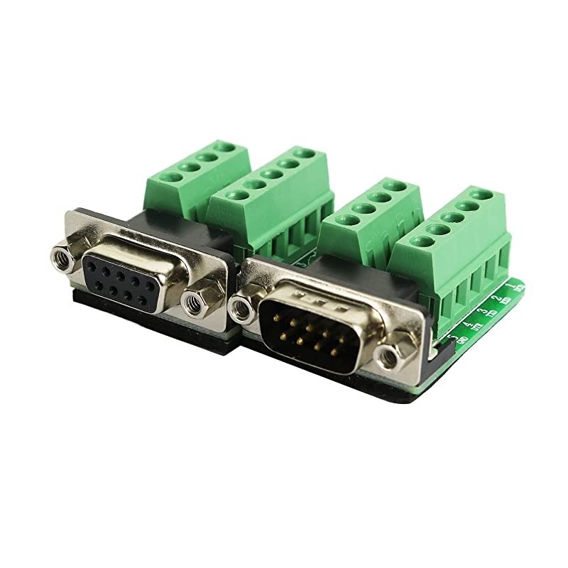 Breakout Connector RS232 Serial 9 Pin Connector Terminal Male x 1 Female x 1