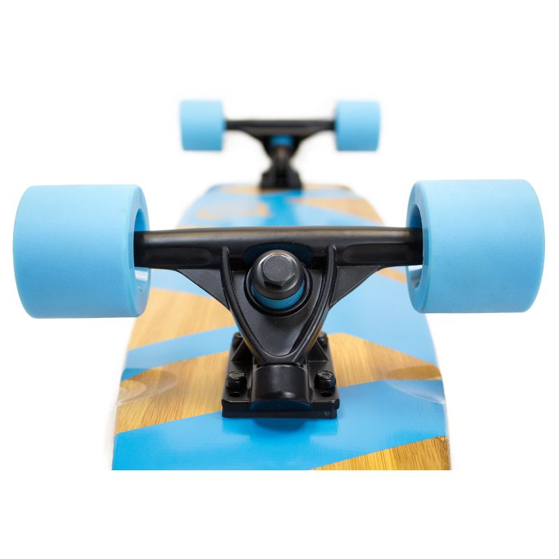 Quest Super Cruiser REMIX 36" Longboard Skateboard - Aqua Blue/Wood