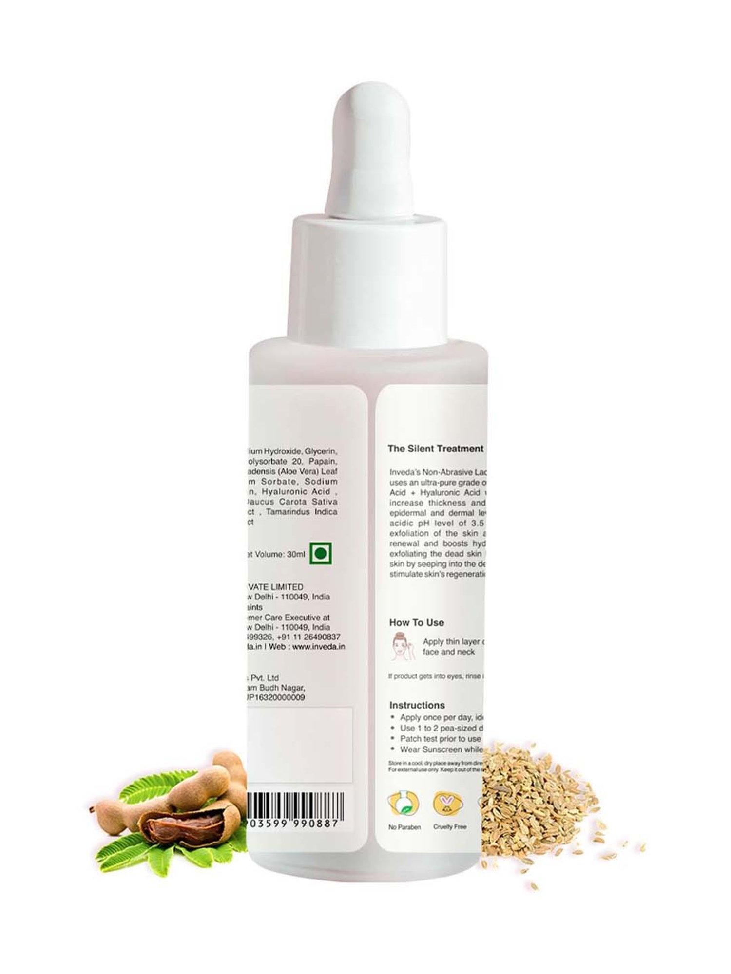 INVEDA AHA Lactic Acid 10% + Hyaluronic Acid Glow Restoration Formula - 30 ml