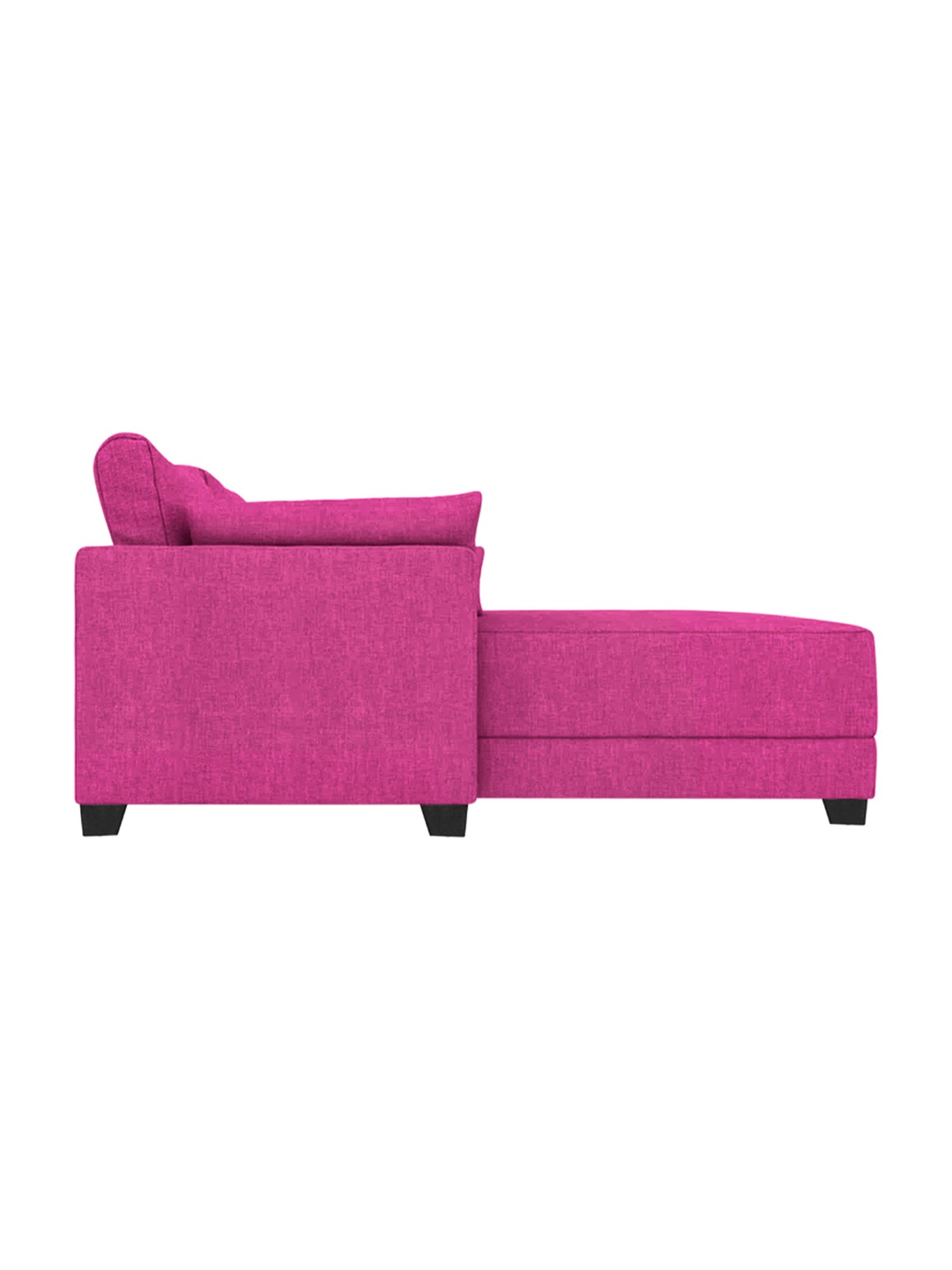 Trevi Duke Purple Fabric & Neem Wood 6 Seater RHS Sectional Sofa