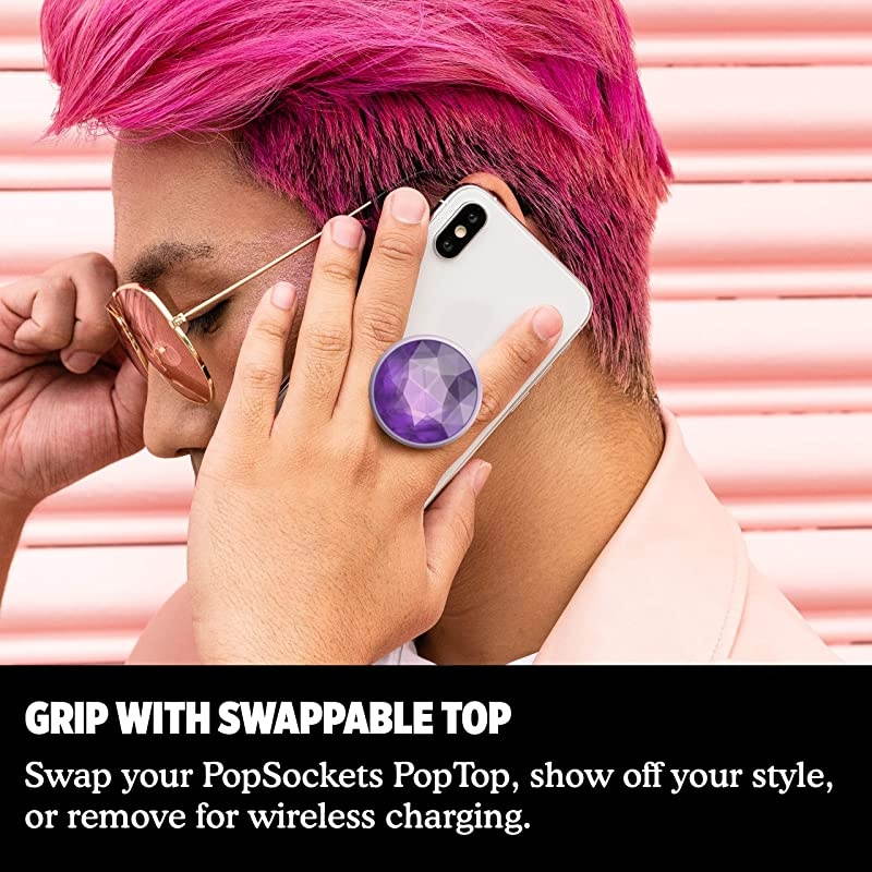 PopGrip Expanding Stand and Grip with Swappable Top Disco Crystal Orchid