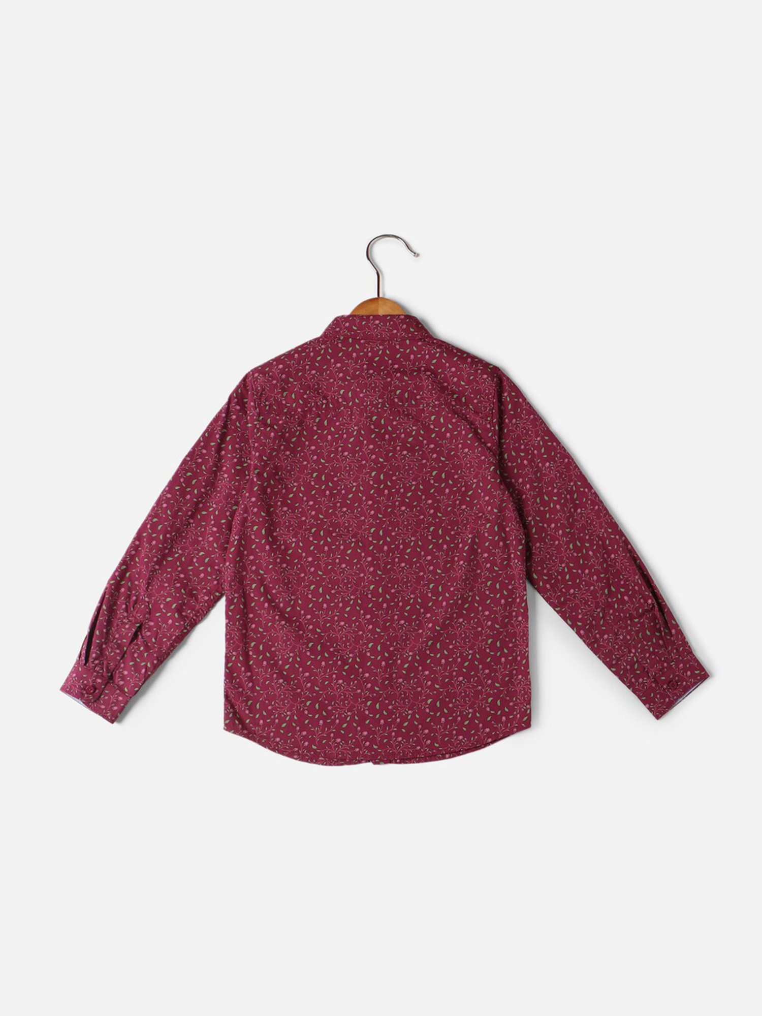 Allen Solly Junior Boys Pink Printed Full Sleeves Shirt