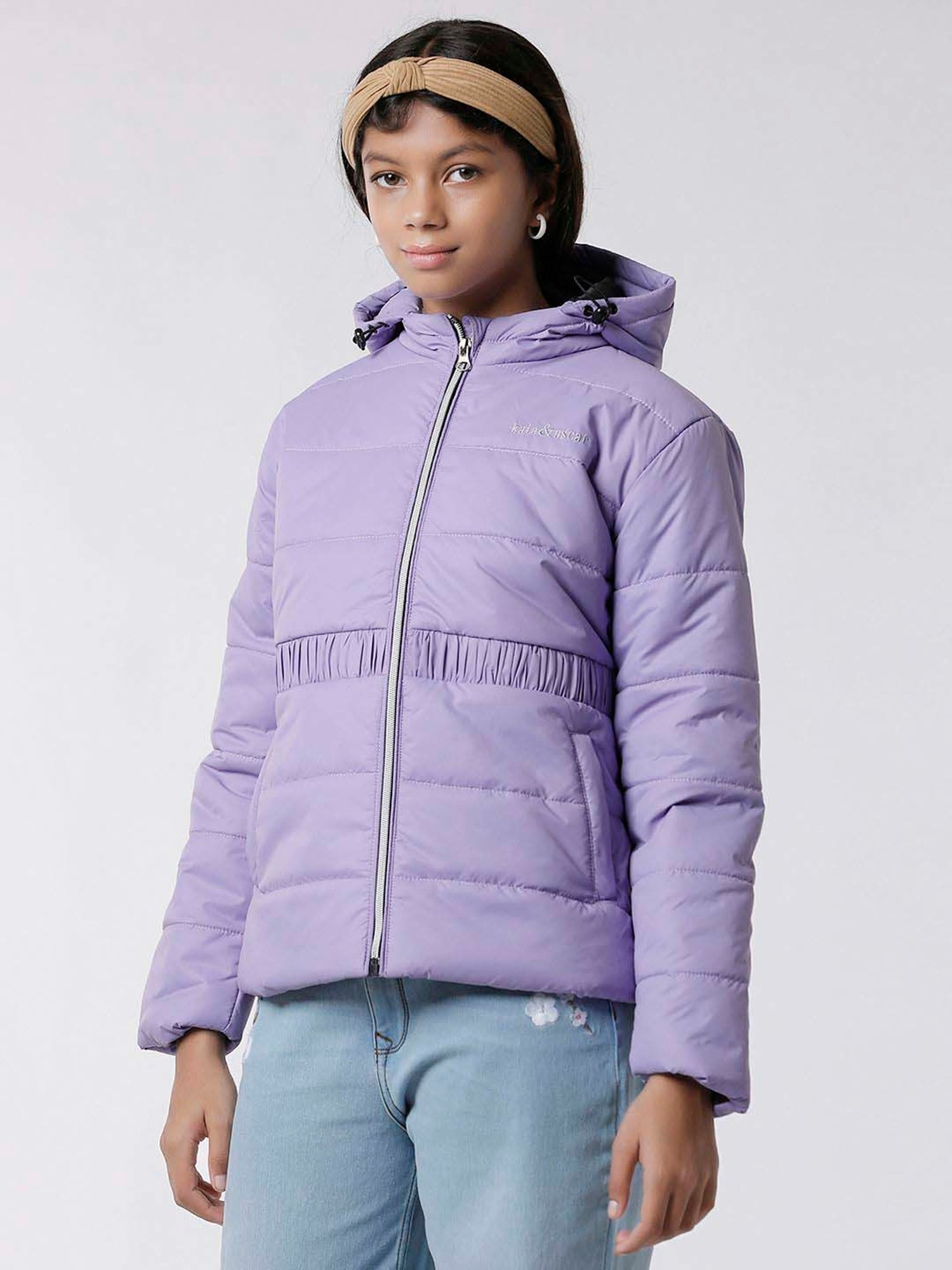 Kate & Oscar Kids Purple Regular Fit Full Sleeves Jacket