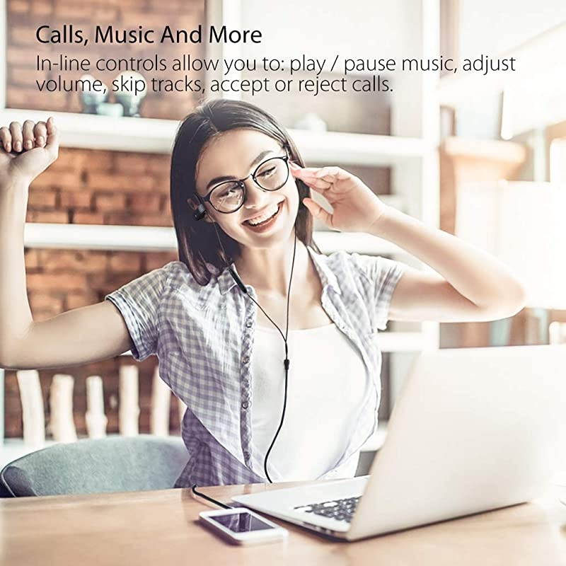 E171 Sports Earbuds Wired with Microphone, Sweatproof Wrap Around Earphones with Over Ear Hook, in Ear Running Headphones for Workout Exercise Gym Compatible with iPhone, Cell Phones