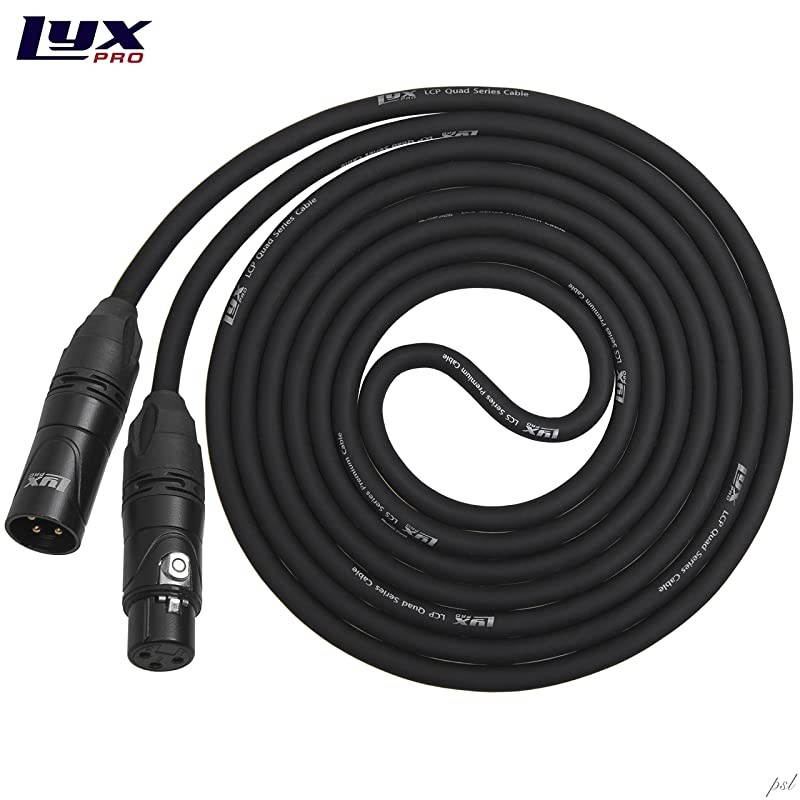 Quad Series 100 ft XLR 4-Conductor Star Quad Balanced Microphone Cable for High End Quality and Sound Clarity, Extreme Low Noise, Black