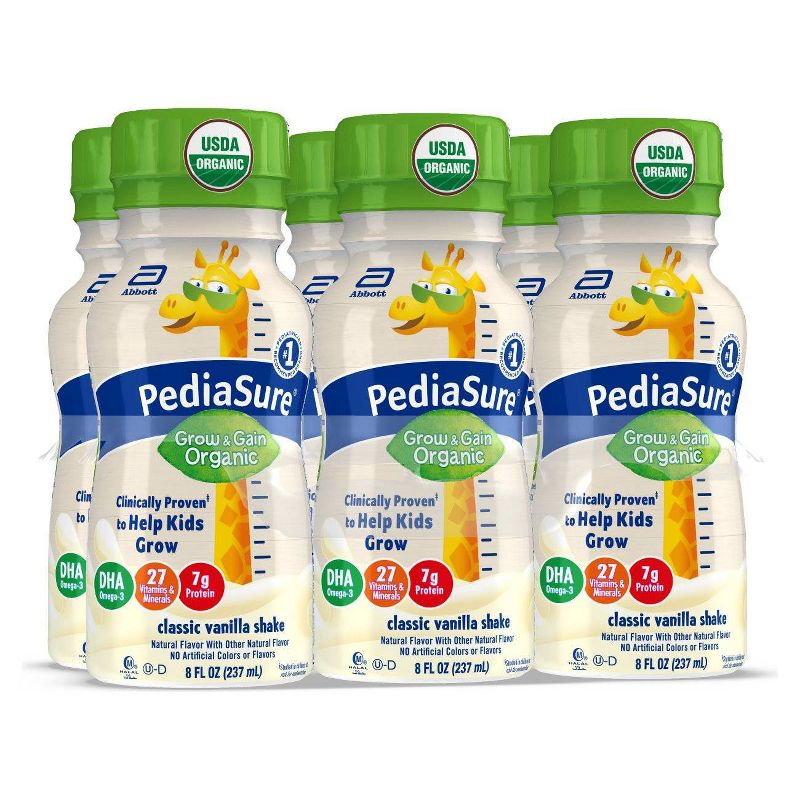 PediaSure Organic Kids Nutritional Vanilla Shake - 6pk/48 fl oz