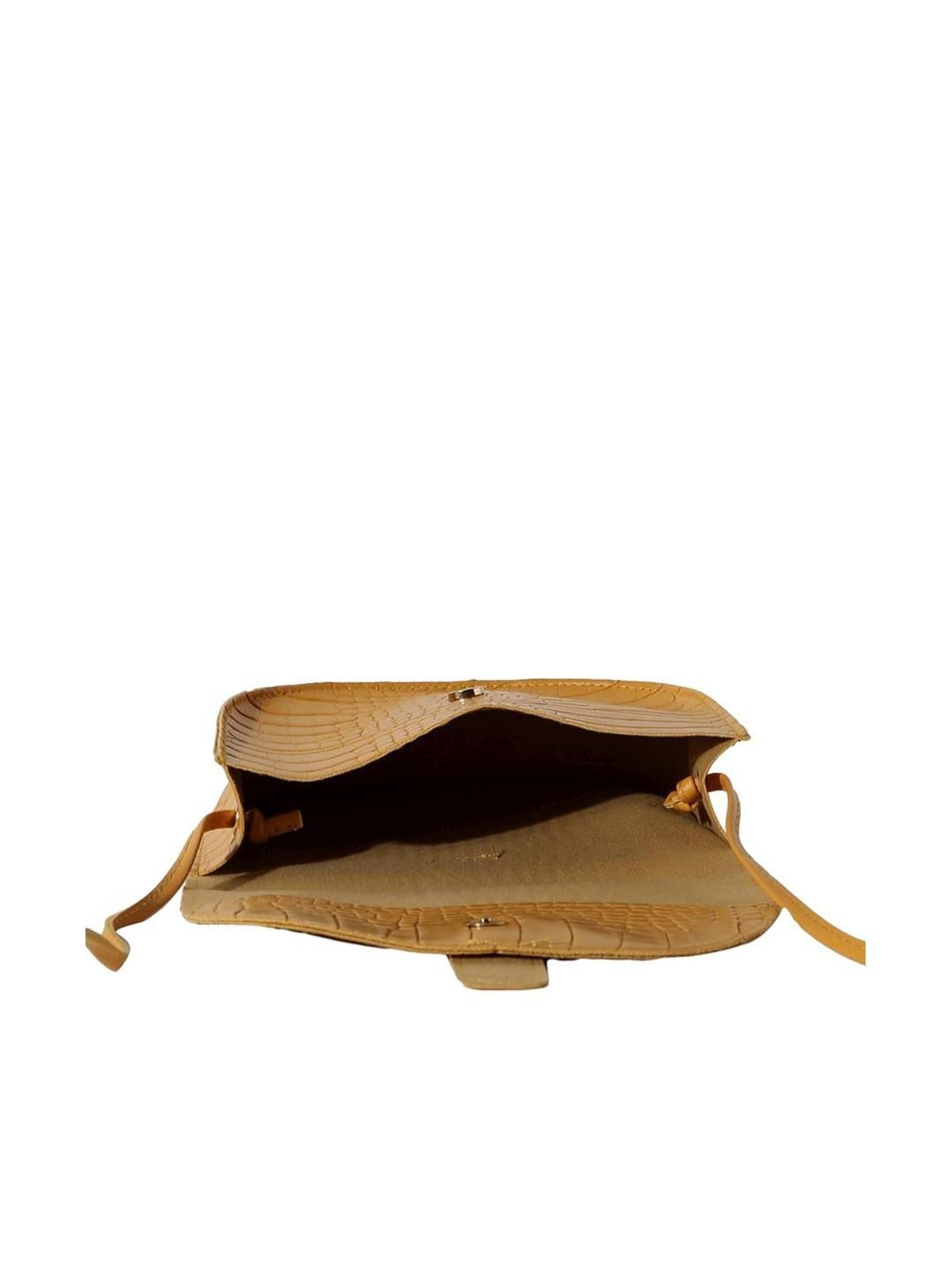 HauteSauce Yellow Textured Small Sling Handbag