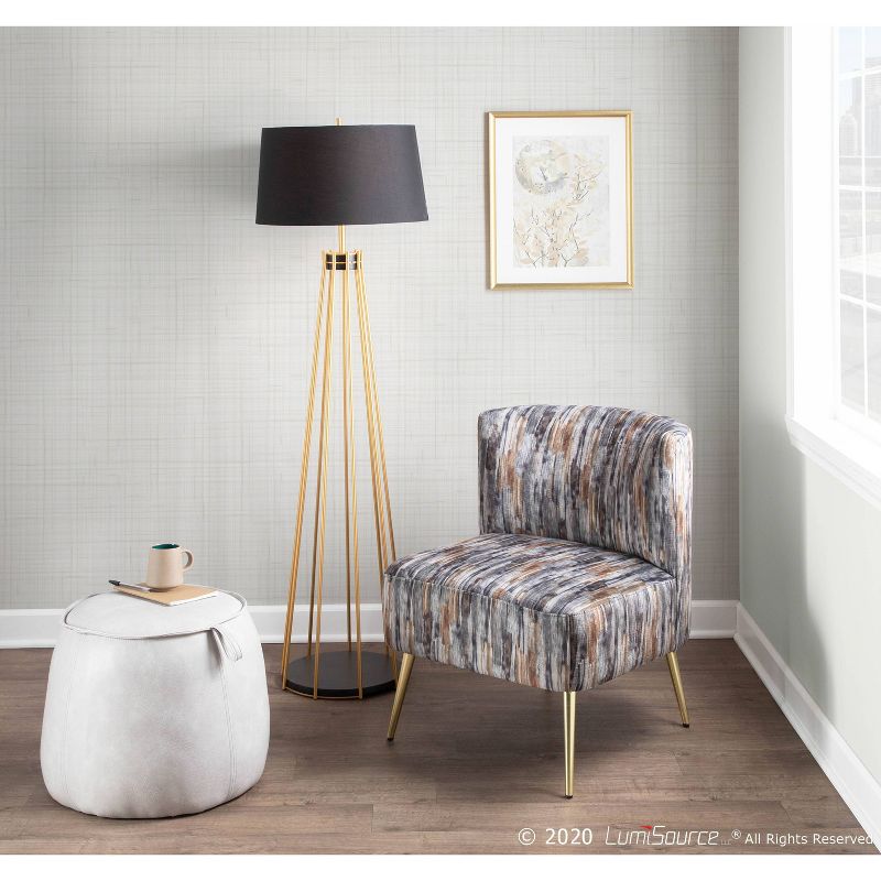 Canary Contemporary Floor Lamp with Metal Shade Black (Includes LED Light Bulb) - LumiSource