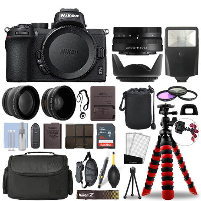 Nikon Z50 Mirrorless Camera with 16-50mm VR + 16GB 3 Lens Ultimate Accessory Kit