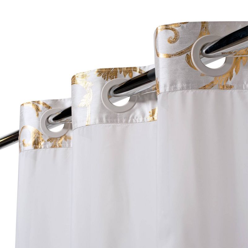 Tassel Shower Curtain with Fabric Liner Gold - Hookless