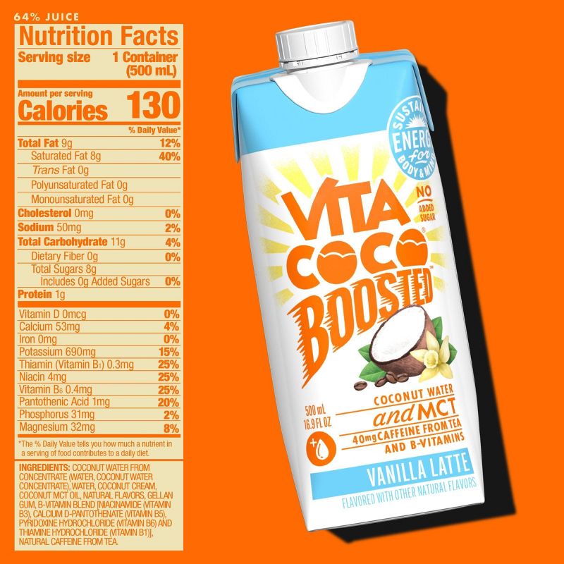 Vita Coco Boosted Vanilla Latte - 16.9 fl oz Tetra Pak