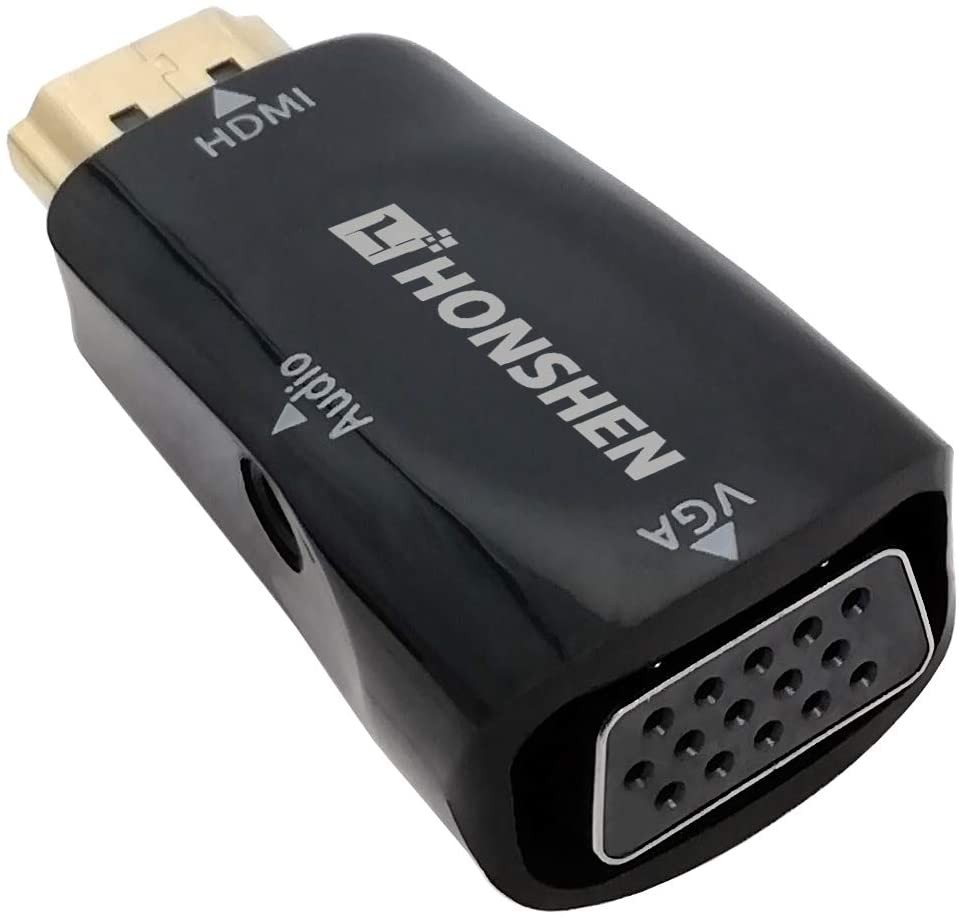 HDMI to VGA 1080P HDMI Male to VGA Female Video Converter Adapter with Audio for PC Laptop HDTV Projectors and Other HDMI Input Devices (Black)