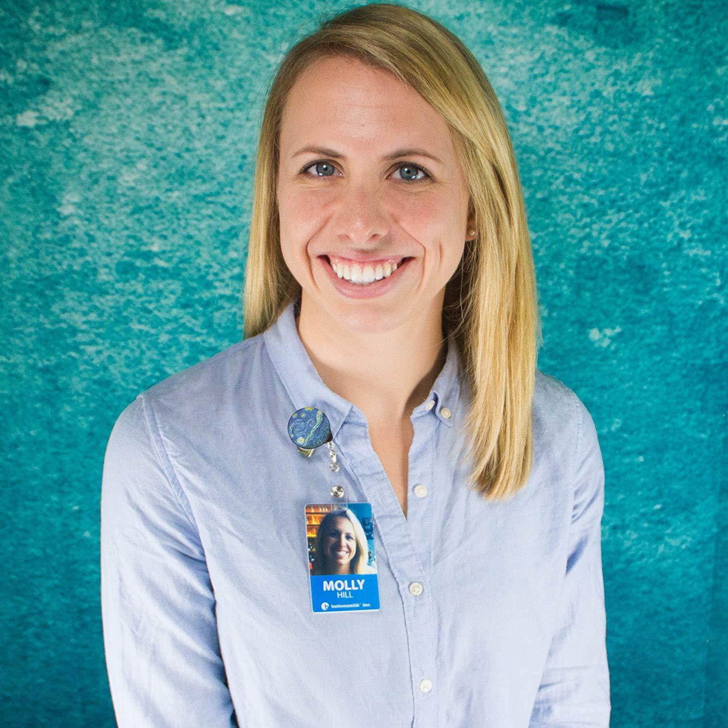 Buttonsmith Van Gogh Tinker Reel Retractable Key Reel With Belt Clip and 24 inch Heavy Duty Cord - Made in the USA, 1 Year Warranty