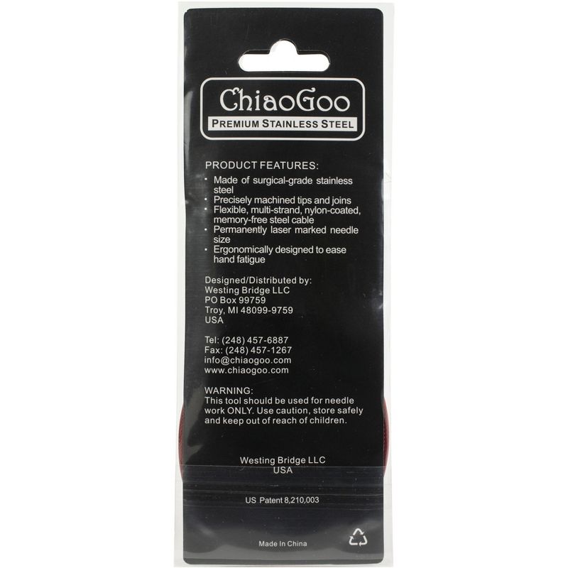 ChiaoGoo Red Lace Stainless Circular Knitting Needles 32"-Size 9/5.5mm