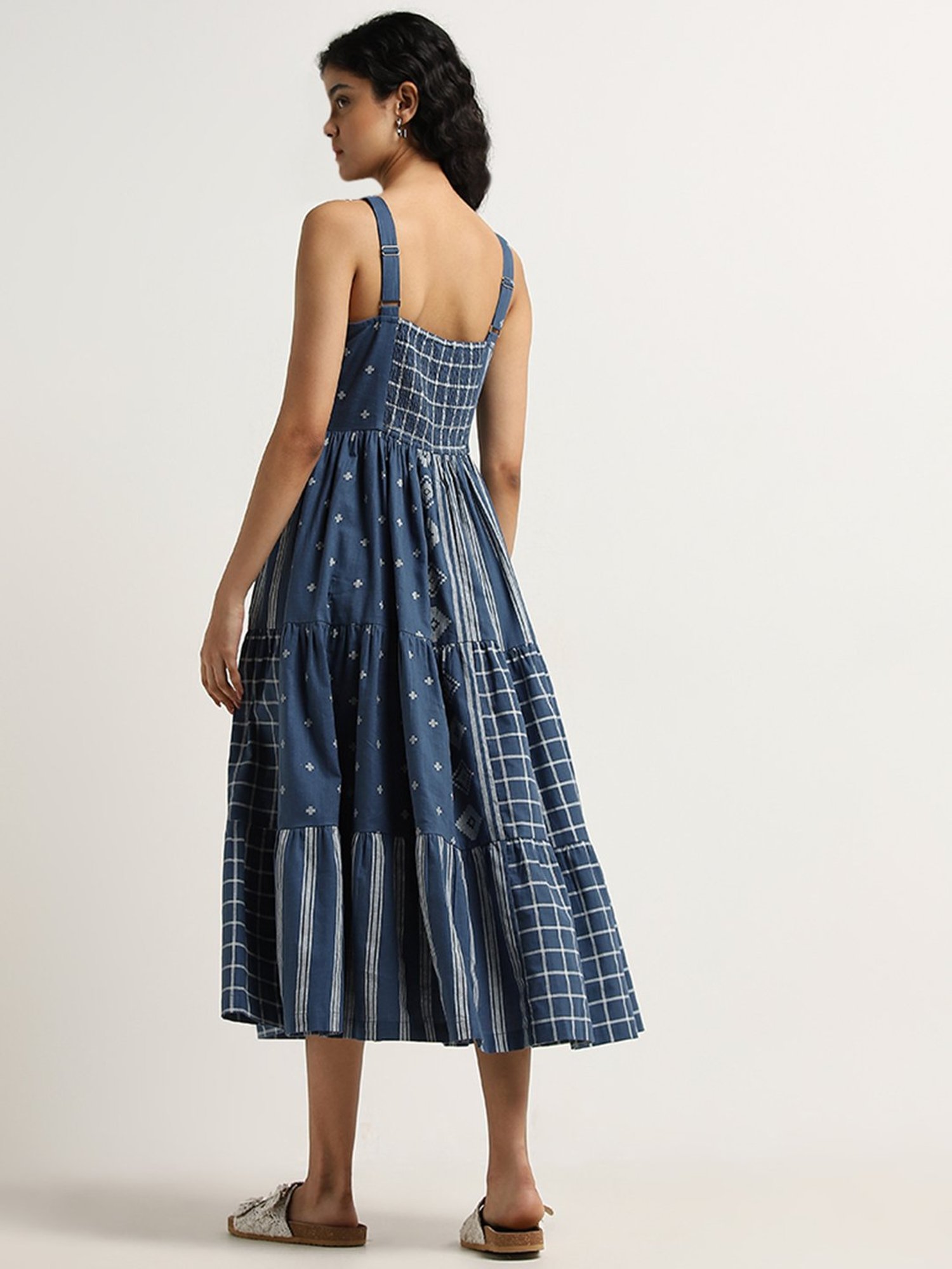 Bombay Paisley by Westside Navy Printed Tiered Cotton Dress