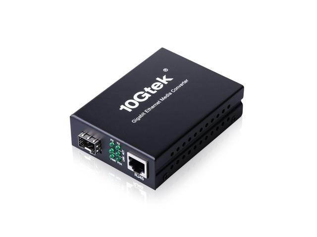 Gigabit Ethernet Media Converter, Multimode Dual LC Fiber, 1.25Gb/s SFP Module to 10/100/1000Base-Tx Fiber Media Converter with a SFP 1000Base-SX Module(850nm, 550m)