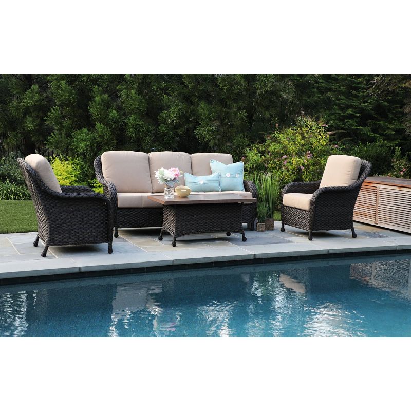 Sycamore 4pc Sunbrella Deep Seating Set Tan - Canopy Home and Garden