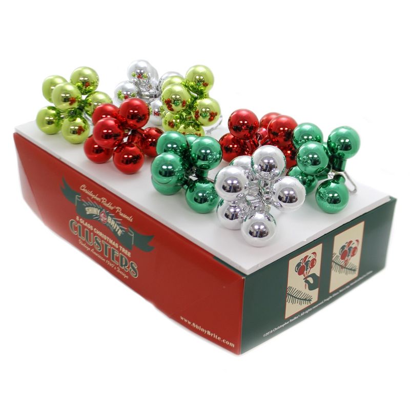 Shiny Brite 1.75" Hs Clusters Ornaments Holiday Splendor St/8 Christmas  -  Tree Ornaments