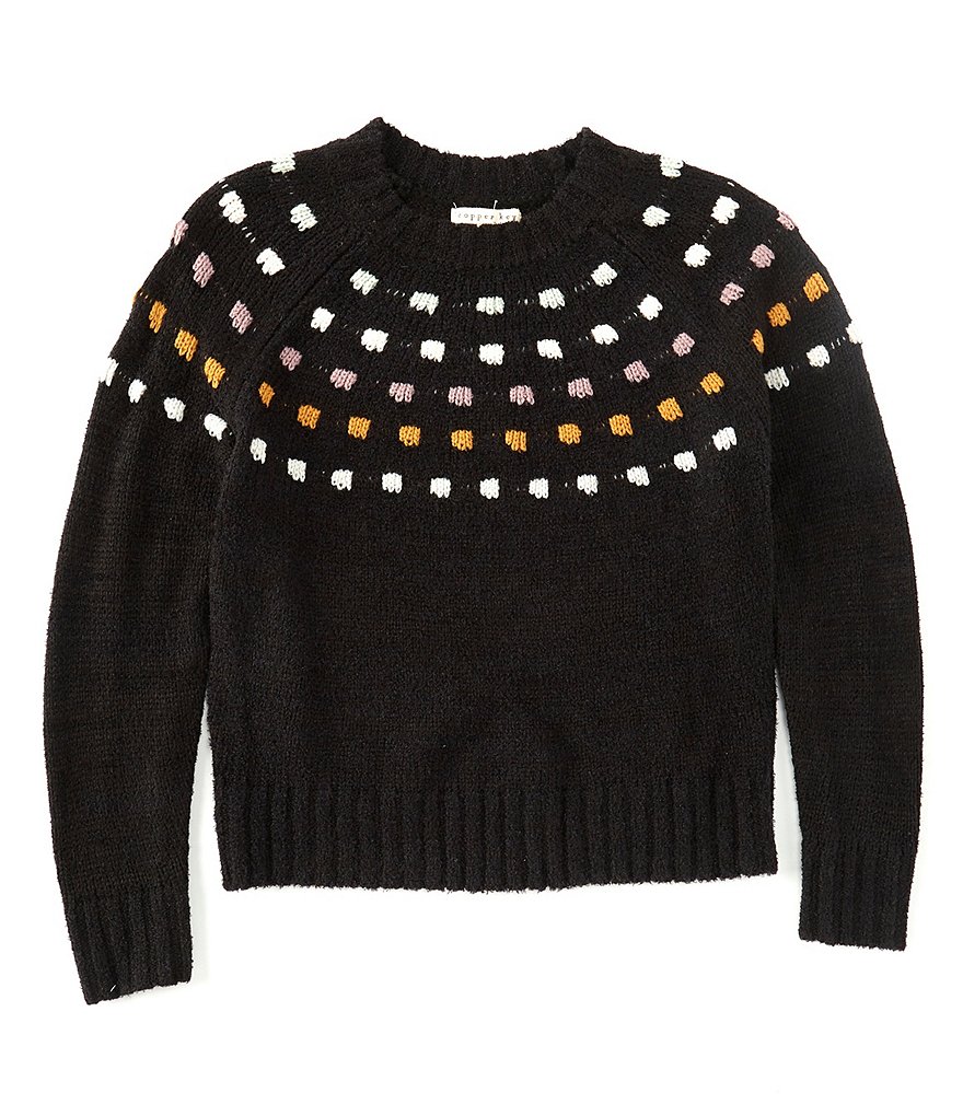 Copper Key Big Girls 7-16 Dotted Yoke Sweater