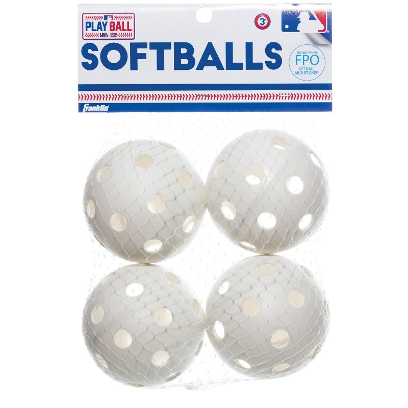 Franklin Sports MLB Playball  90mm Plastic Ball 4pk - White
