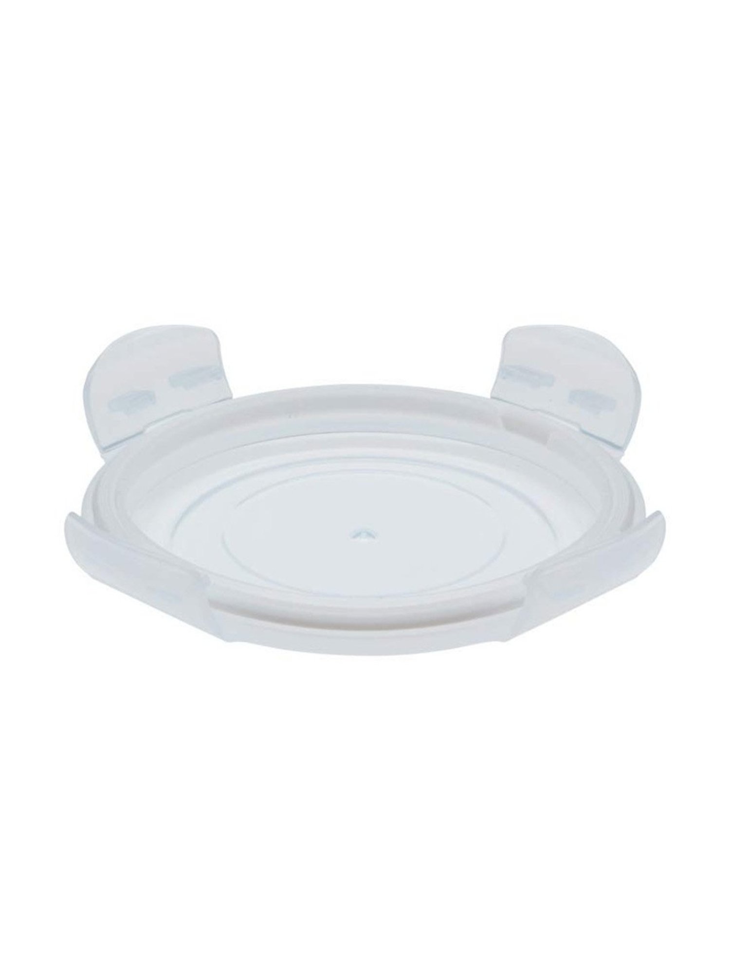 Borosil Transparent Plastic Round Lid with Gasket Set of 2