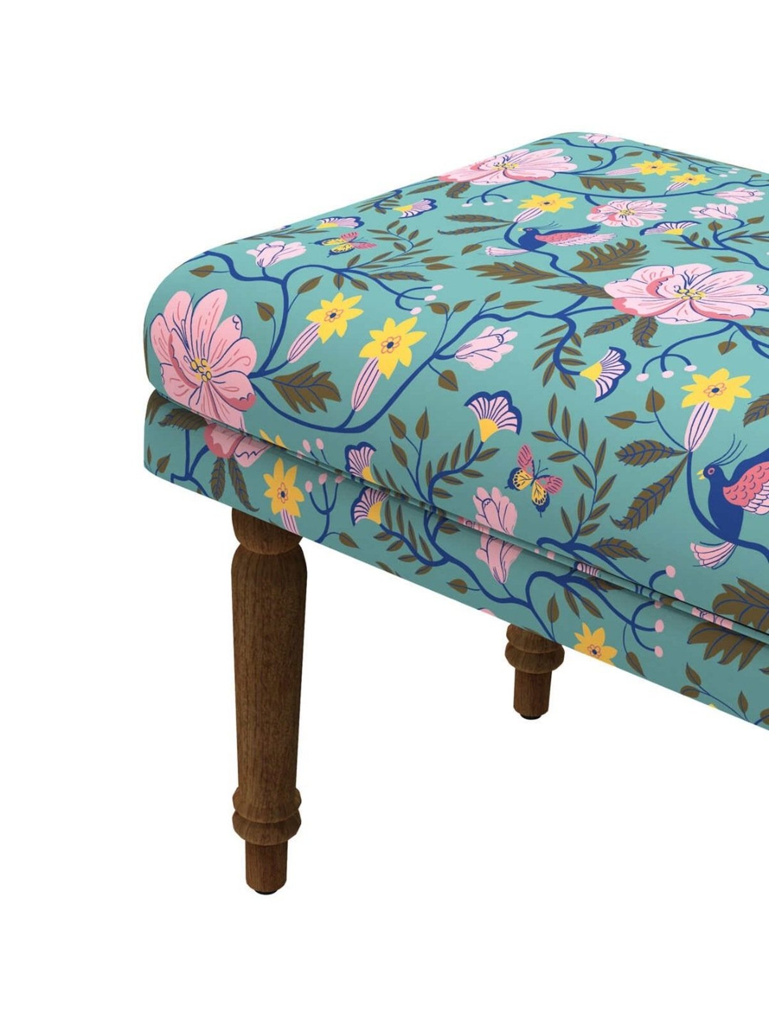 Chumbak Jodhpur Sailor Solid Blue Sheesham Wood Bench