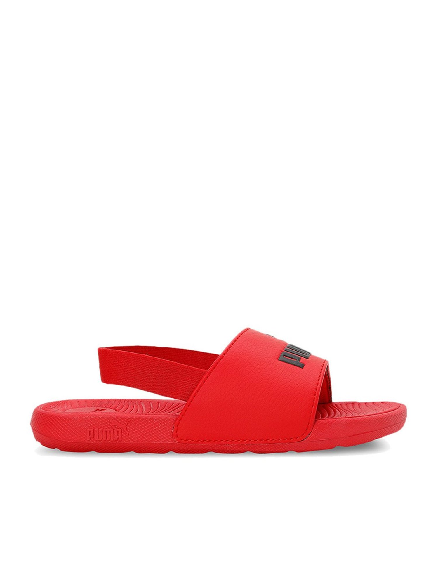 Puma Kids Red & Black Back Strap Sandals