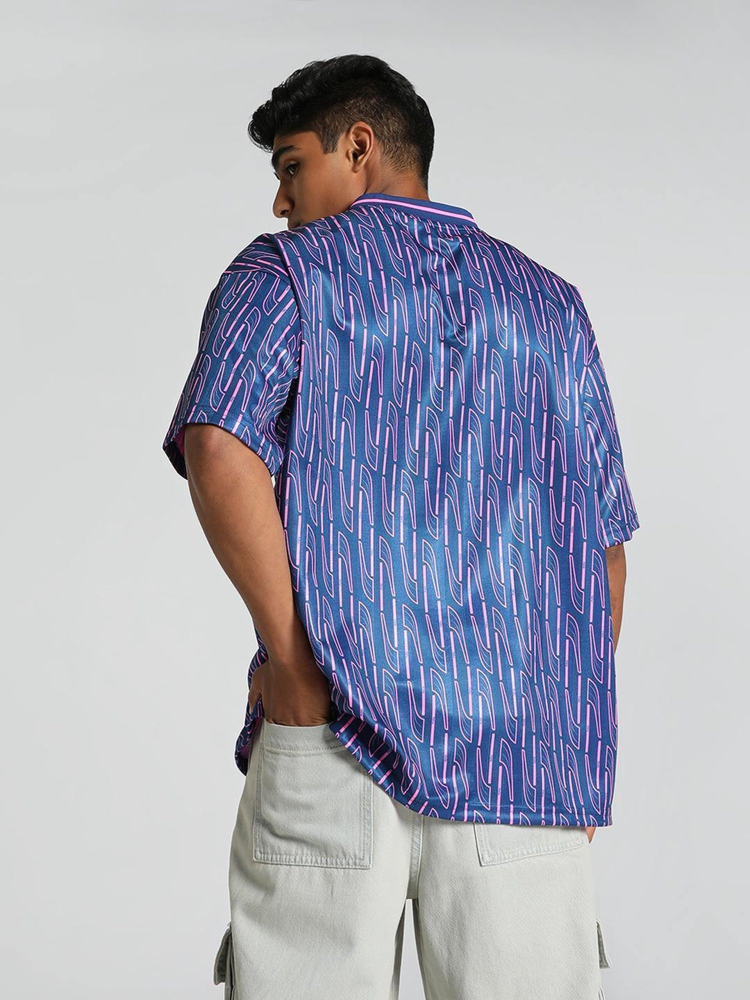 Puma Blue Loose Fit Printed Jersey