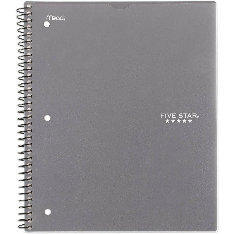 Spiral Notebook 1 Subject Wide Ruled Customizable Gray - Five Star