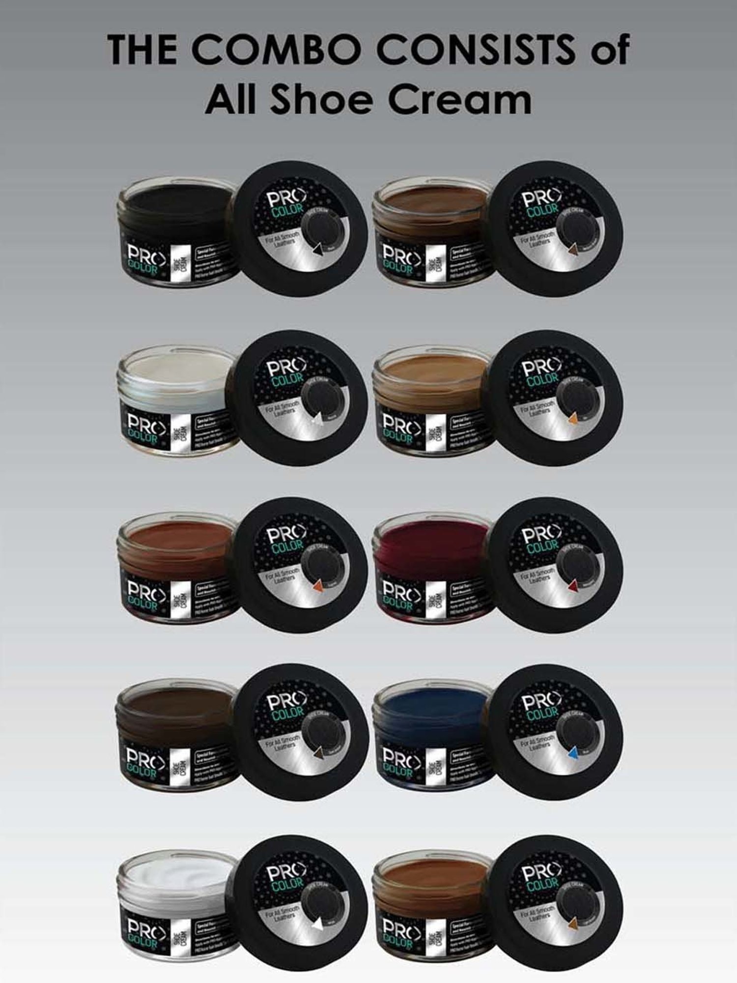 Pro Multicoloured Shoe Cream Combo (Pack of 7)