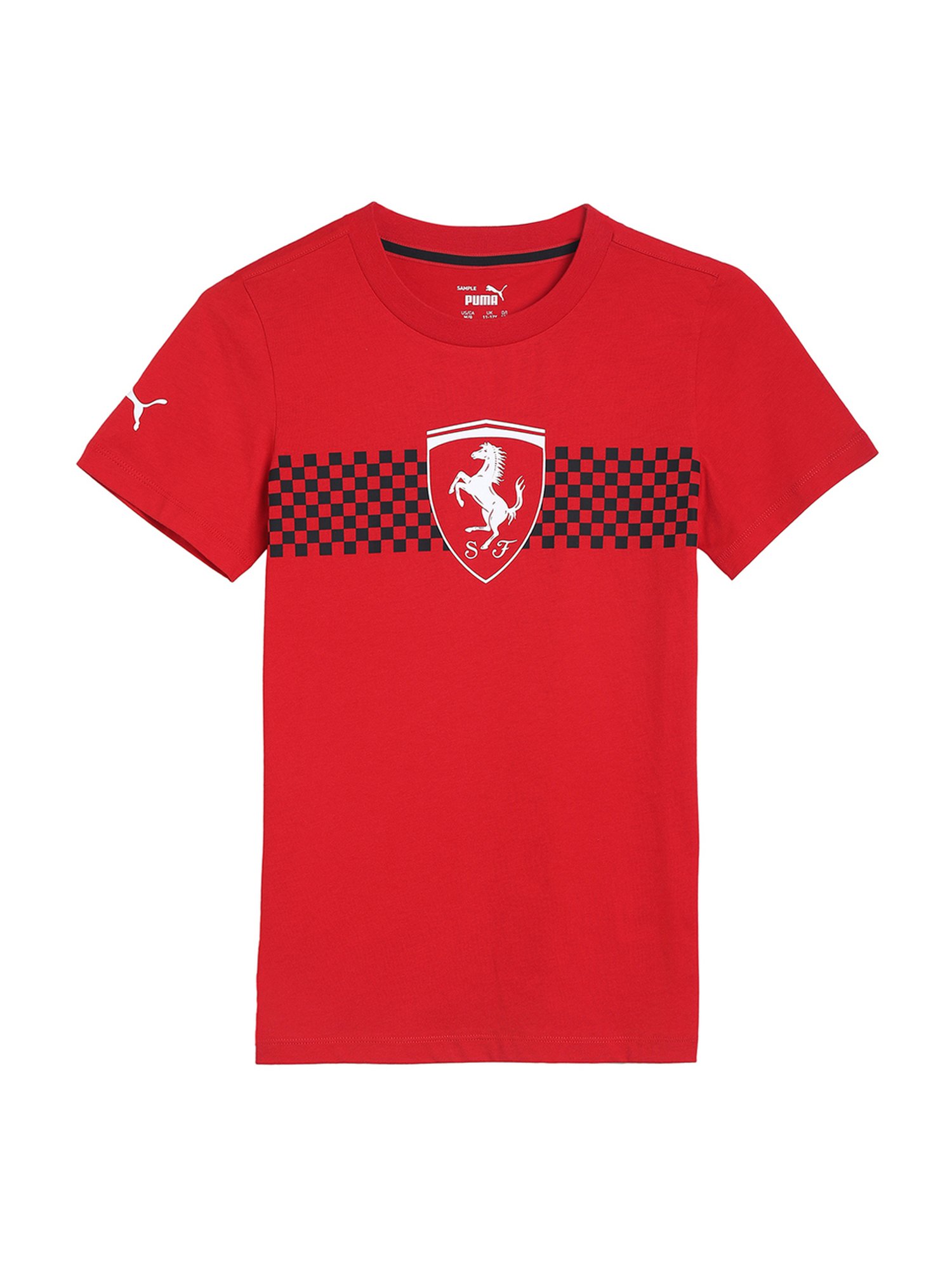 Puma Kids Scuderia Ferrari Rosso Corsa Cotton Printed T-Shirt