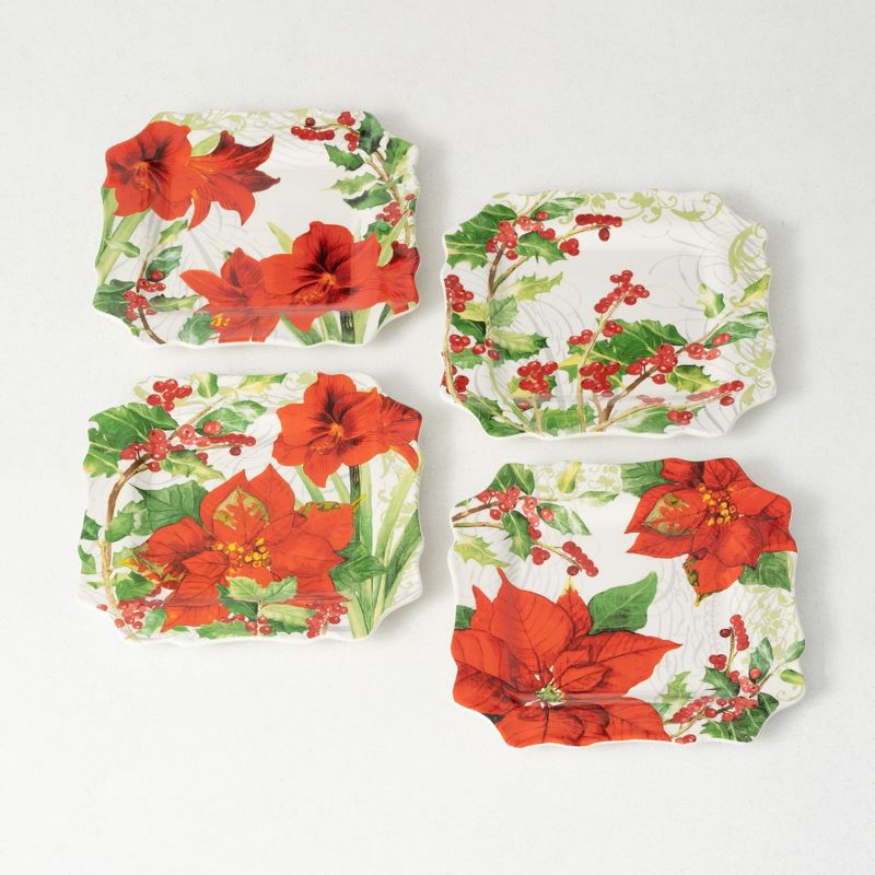 Blue Rose Polish Pottery Garland of Blue Dessert Plate