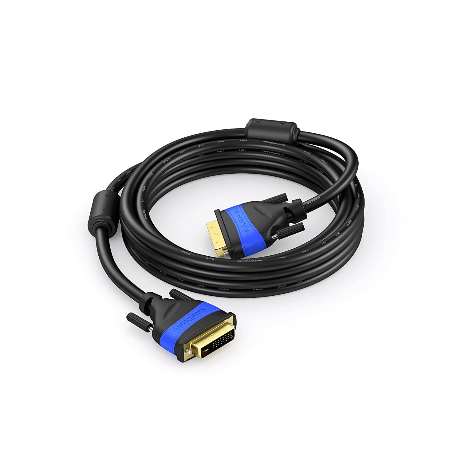 KabelDirekt DVI to DVI Dual Link Cable (6 feet) DVI-D 24+1 High Resolution (2560x1600) Digital Video Connection with Ferrite Core & Double Shielding - Top Series