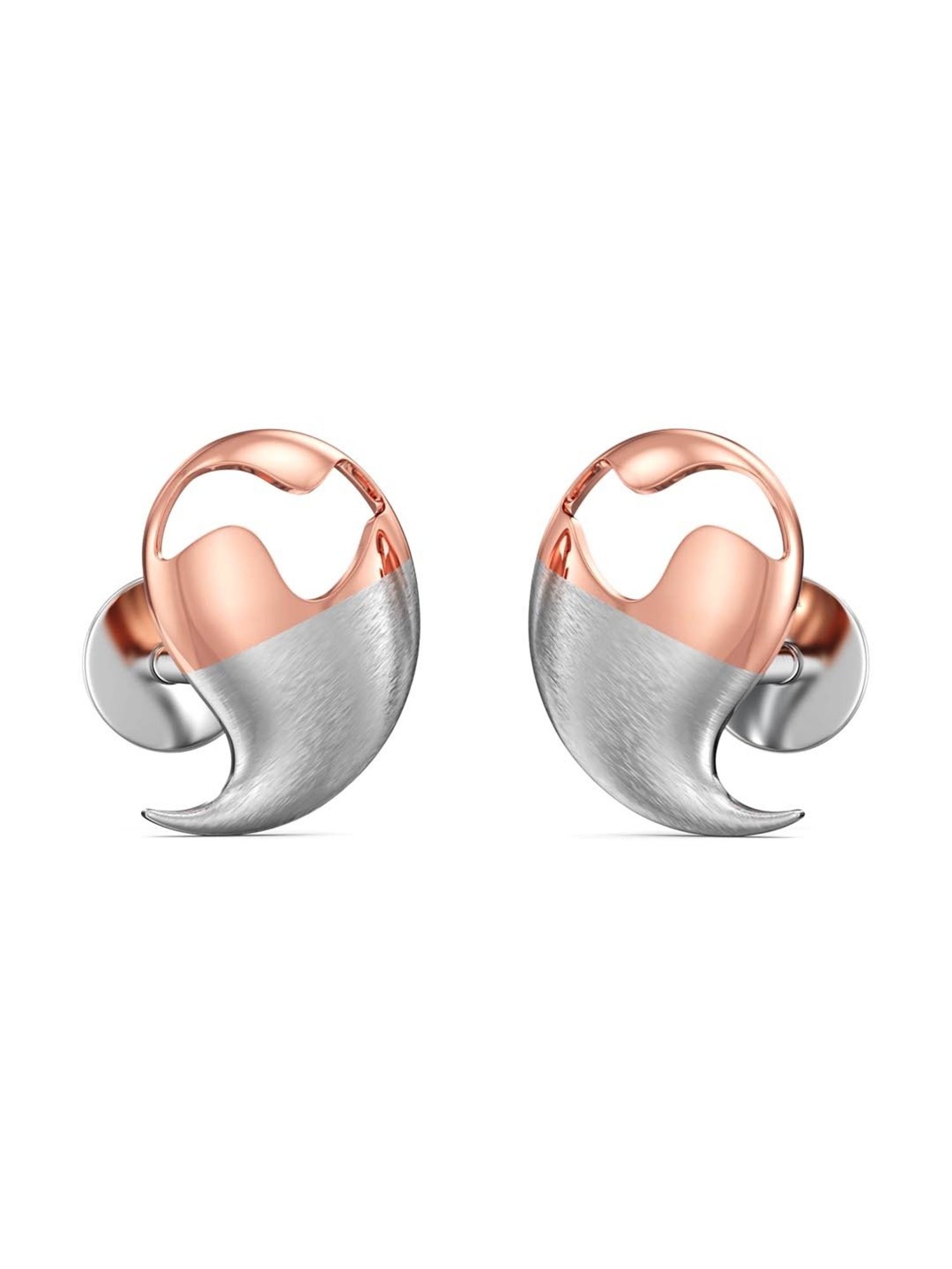 Joyalukkas 950 Platinum Sculptural & Rose Gold Earrings