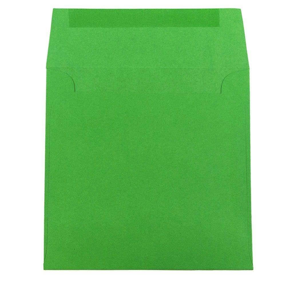 JAM PAPER 6 1/2 x 6 1/2 Colored Invitation Envelopes - Green Recycled - 50/Pack