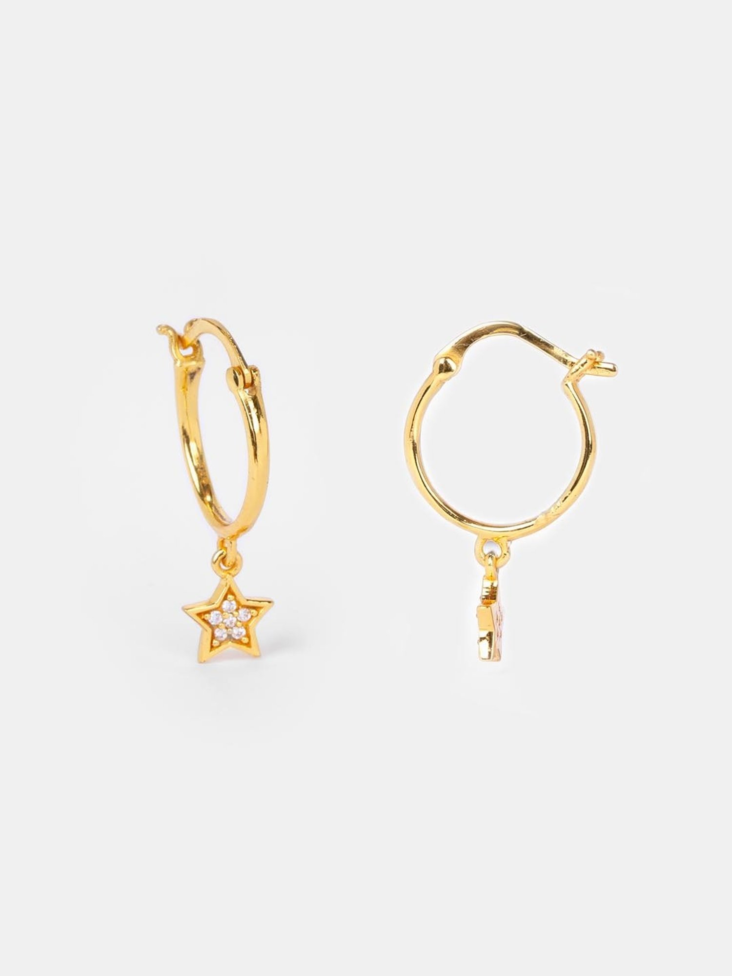 Shaya Gold Plated Starry Eyed Hoop Earrings in 925 Silver