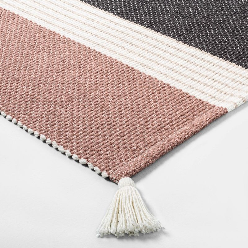 Subtle Center Stripes Colorblock Bath Rug Copper/Cream/Gray - Hearth & Hand™ with Magnolia