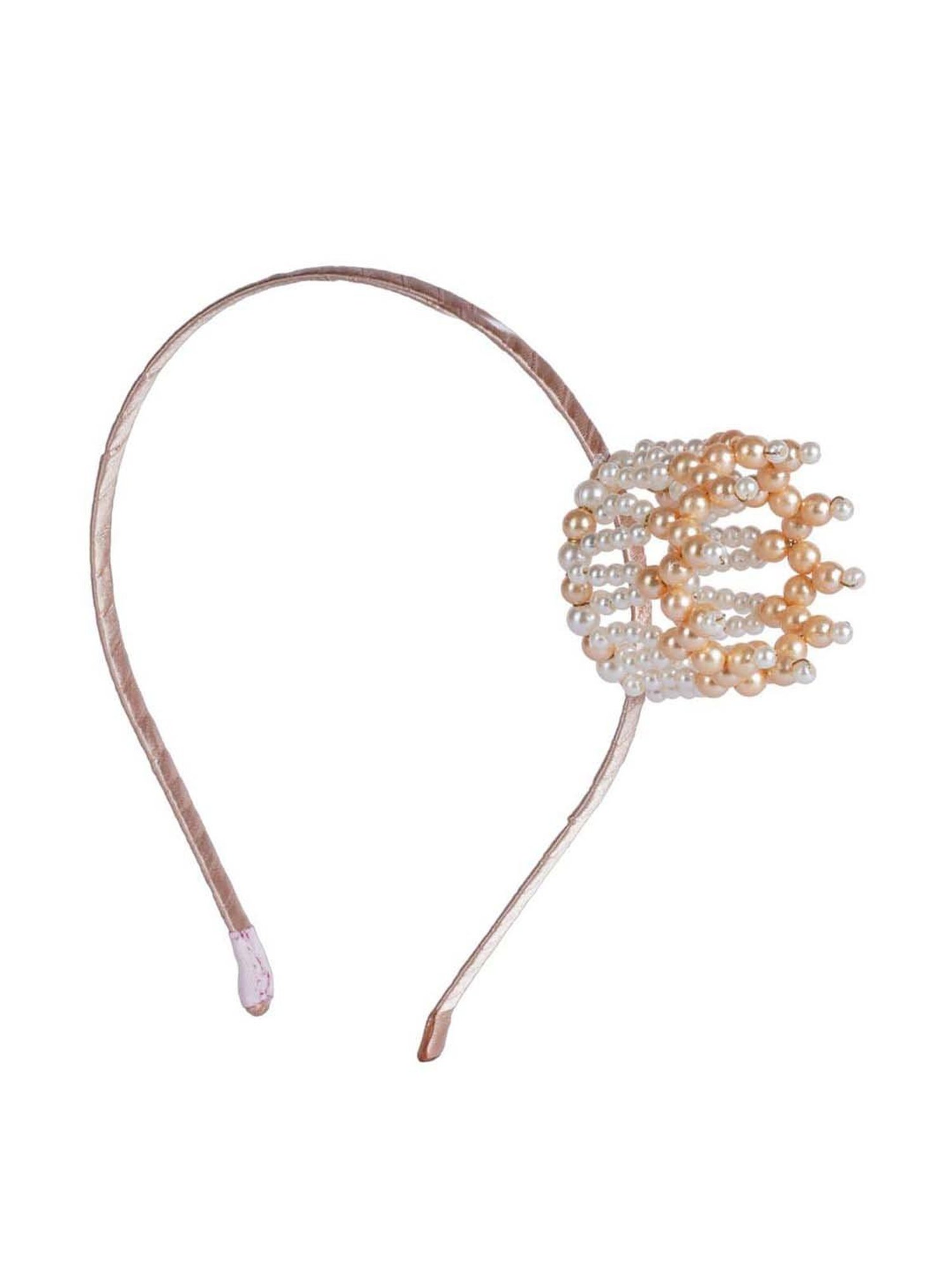 Choko Beige Embellished Hair Band