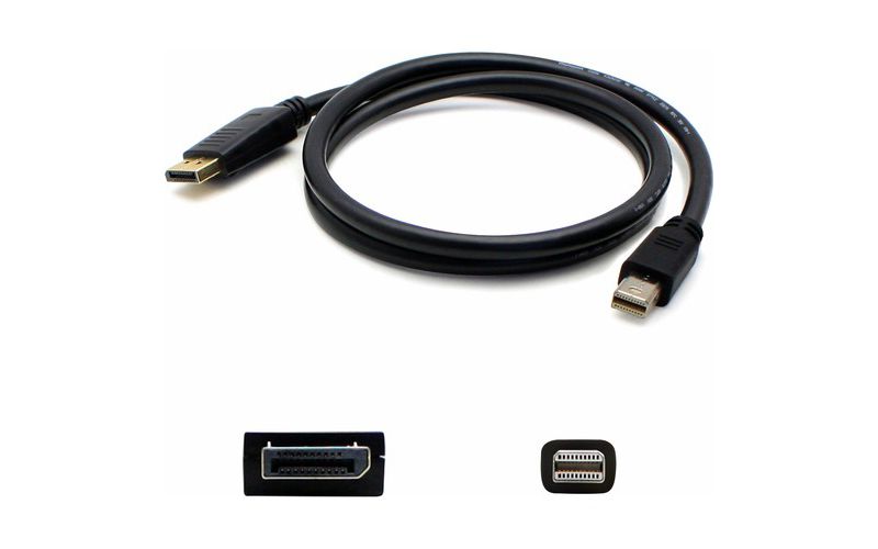 AddOn 5-Pack of 6ft Mini-DisplayPort Male to DisplayPort Male Black Adapter Cables - 100% compatible and guaranteed to work