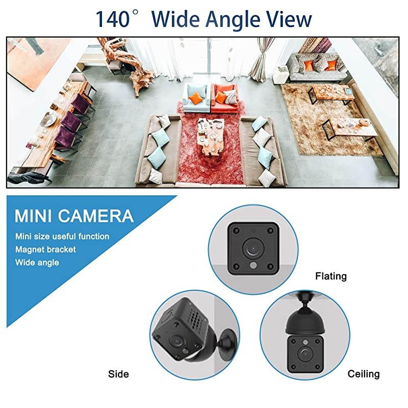 Mini Hidden Camera Spy Cam WiFi Small Wireless Full HD 1080P Video Camera with Night Vision Motion Sensor for iPhone Android Video Detection Security Nanny Surveillance Cam