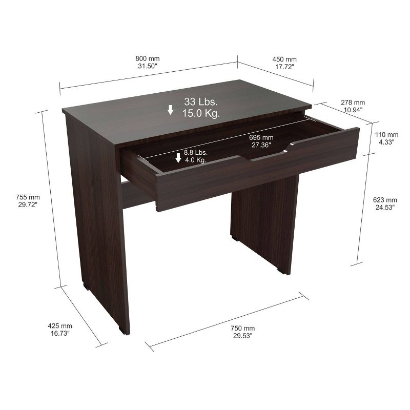 Writing Desk with Drawer Espresso - Inval